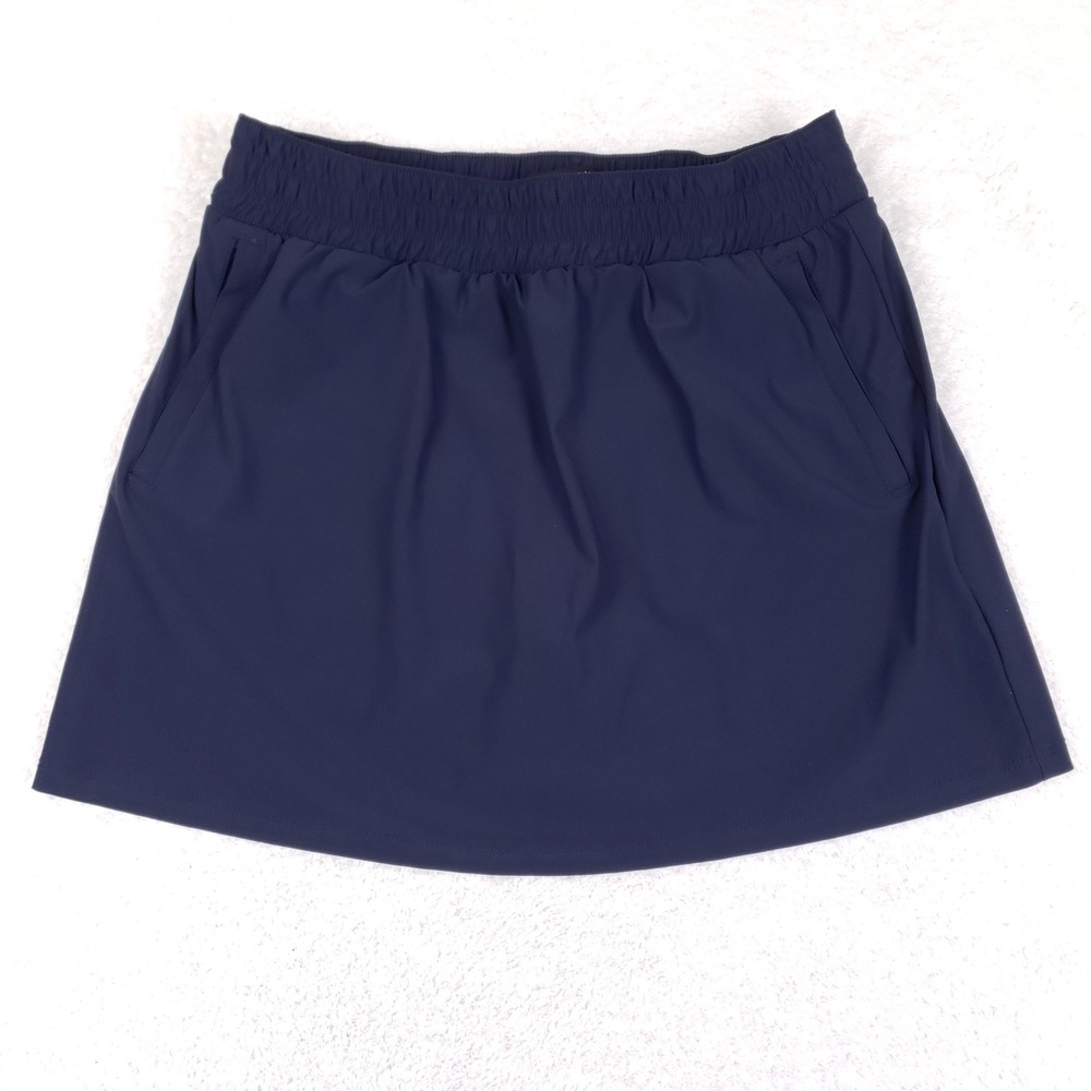 Cynthia Rowley Active Navy Blue Skort Small Elastic Waist Zipper Pockets